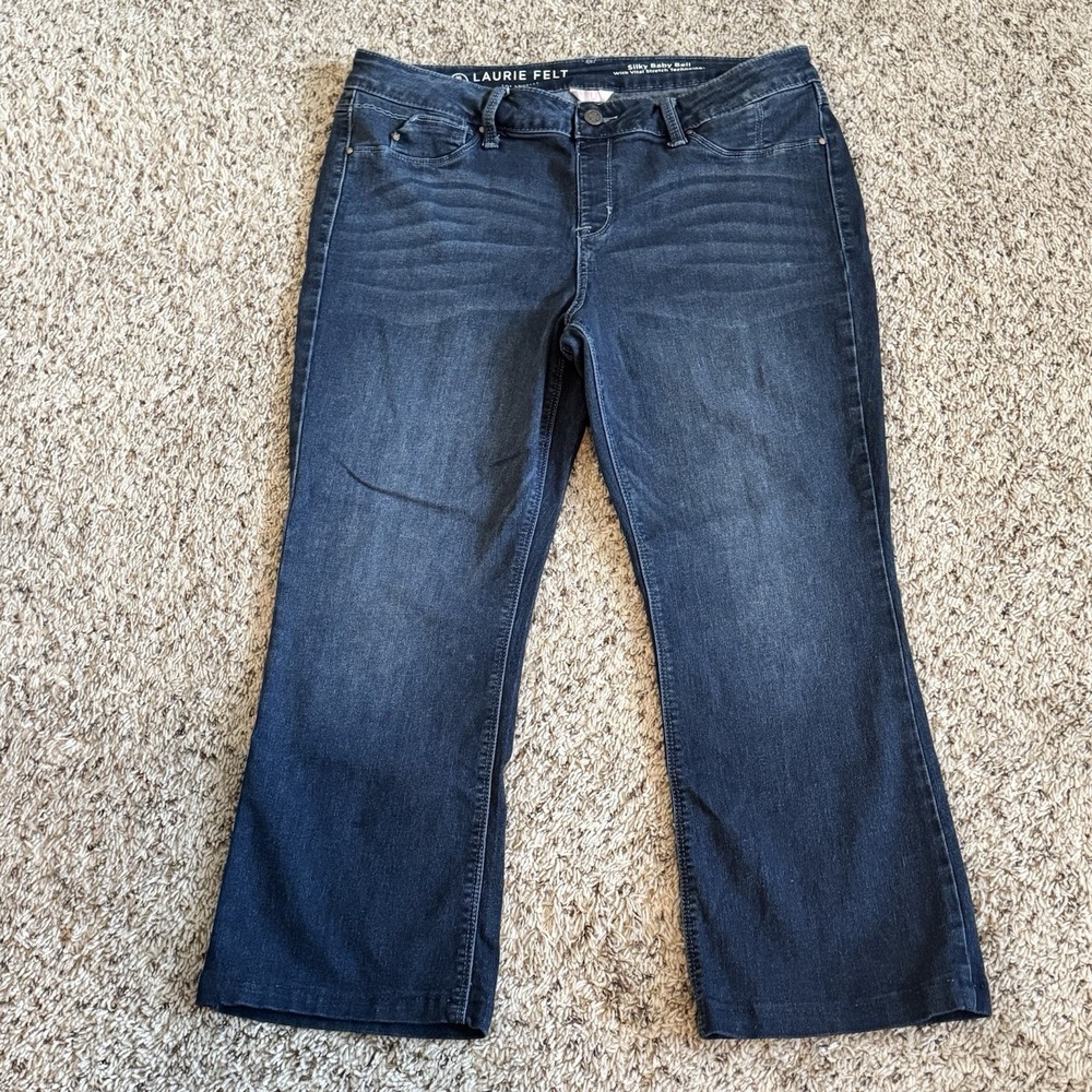 Laurie Felt Silky Baby Bell‎ Jeans Womens LP Dark Wash Stretch Flare